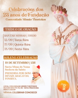 Missão Theotokos celebra 23 anos com tríduo e missa presidida por Dom Devair